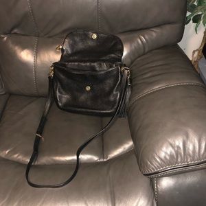 MK Black leather purse gold trim